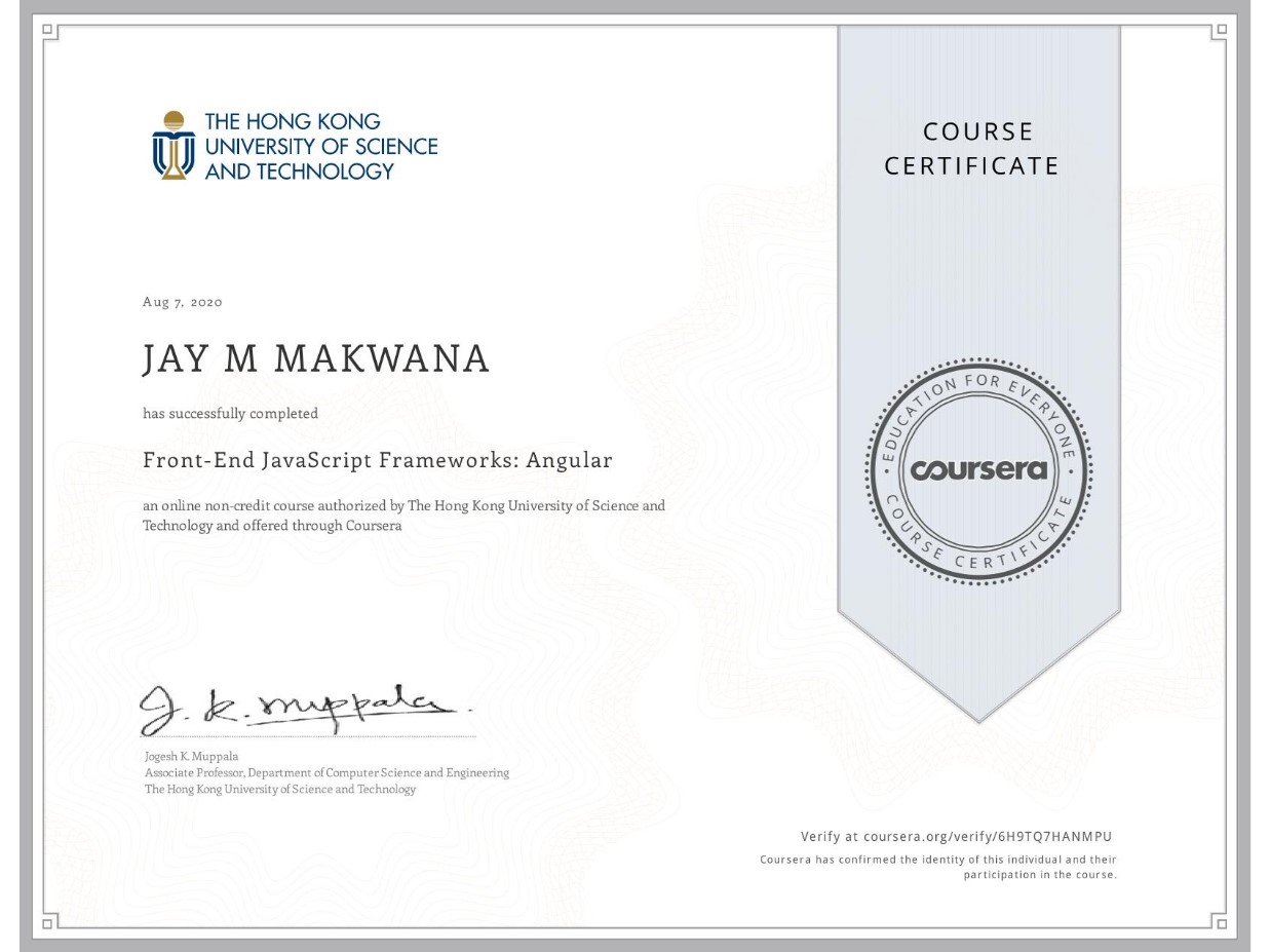 Angular Certificate