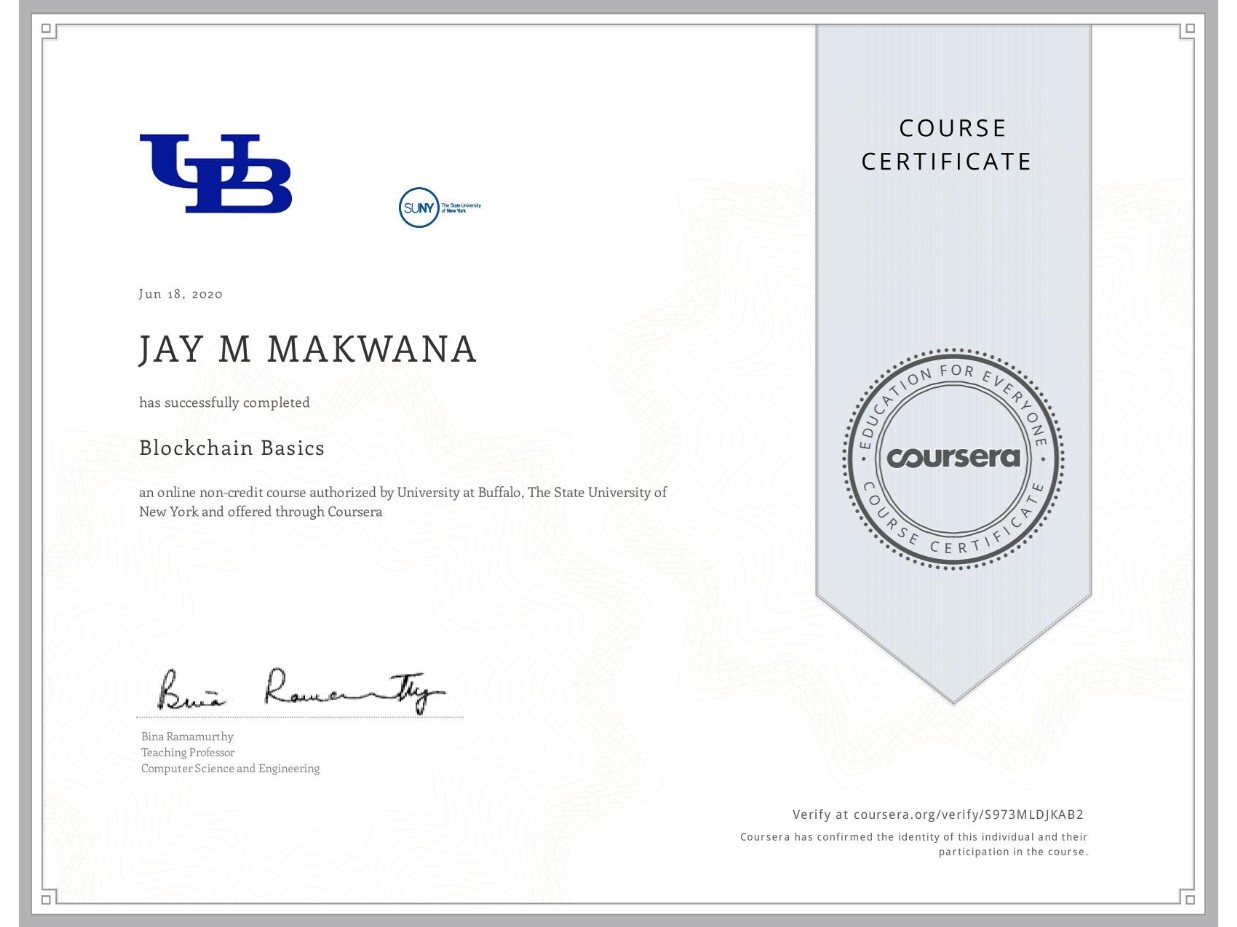 Blockchain Certificate